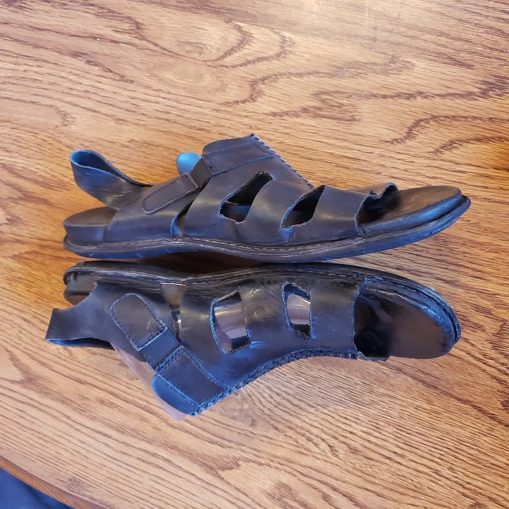 Keen Black Leather Fisherman Sandals Gladiator Comfort 10.5